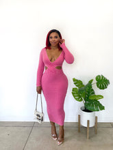 Load image into Gallery viewer, Joseline Mineral Wash Cutout Midi Dress in Bubble Gum