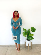 Load image into Gallery viewer, Joseline Mineral Wash Cutout Midi Dress in Teal