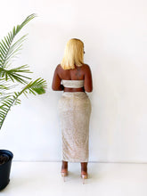 Load image into Gallery viewer, Bandeau Sequin Skirt Set in Gold