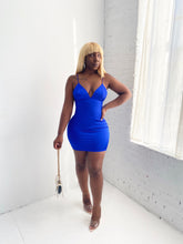 Load image into Gallery viewer, Blazing Satin Mini Dress in Royal Blue
