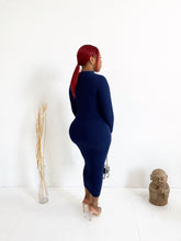 Load image into Gallery viewer, By Any Means Ribbed Maxi Dress in Navy