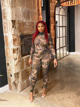 Load image into Gallery viewer, Calling The Angels Mesh Jumpsuit in Hunter