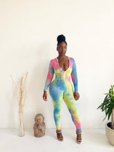 Load image into Gallery viewer, Candy Swirl Mesh Jumpsuit w/ Mask