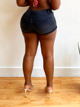 Load image into Gallery viewer, Faded Black Denim Shorts