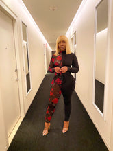 Load image into Gallery viewer, Half N Half Rose Jumpsuit