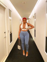 Load image into Gallery viewer, High Waist Bandage Pants in Denim Blue