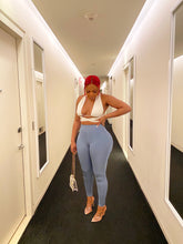 Load image into Gallery viewer, High Waist Bandage Pants in Denim Blue