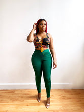 Load image into Gallery viewer, High Waist Bandage Pants in Pine Green