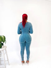 Load image into Gallery viewer, Ibiza Mineral Wash Long Sleeve Jumpsuit in Teal