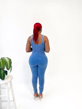 Load image into Gallery viewer, Kenzie Mineral Wash Sleeveless Jumpsuit in Blue