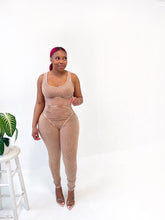Load image into Gallery viewer, Kenzie Mineral Wash Sleeveless Jumpsuit in Tan