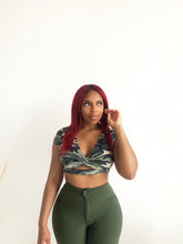 Load image into Gallery viewer, Lady Army Camo Cropped Top