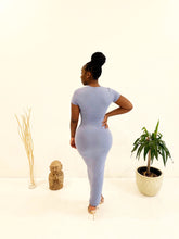Load image into Gallery viewer, Not So Basic T-Shirt Maxi Dress in Denim Blue