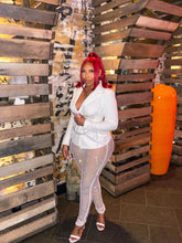 Load image into Gallery viewer, Posh Lux Crystal Jacket Set in White