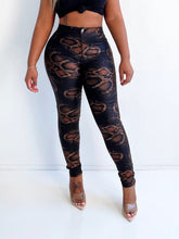 Load image into Gallery viewer, Python High Waist Skinny Jeans in Brown