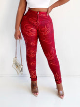 Load image into Gallery viewer, Python High Waist Skinny Jeans in Red