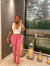 Load image into Gallery viewer, Ribbed Slit Pants in Bubble Gum