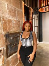 Load image into Gallery viewer, Sleeveless Houndstooth Bandage Bodysuit