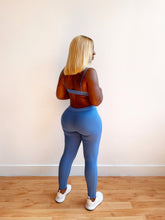 Load image into Gallery viewer, Sporty Bralette & Boxer Brief Legging Set in Denim Blue