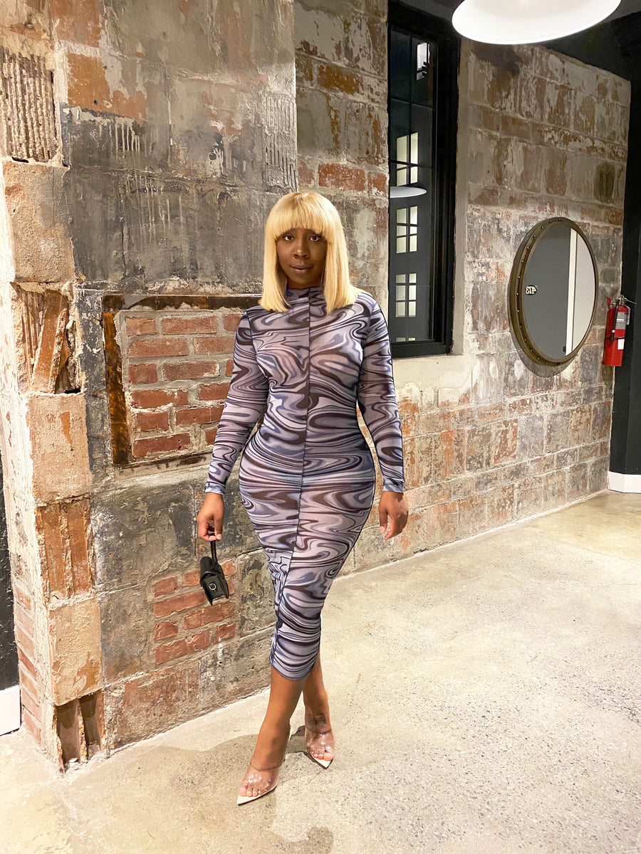 swerve through midi dress Swirl Around Mesh Midi Dress – Cocoa Brownin'