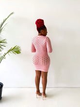 Load image into Gallery viewer, Tell All Fishnet Mini Dress in Mauve