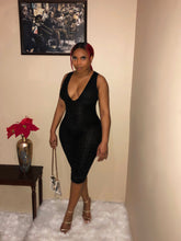 Load image into Gallery viewer, Through A Maze Deep V Midi Dress