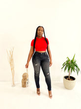 Load image into Gallery viewer, Fade to Black Distressed Skinny Jeans