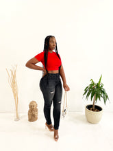 Load image into Gallery viewer, Fade to Black Distressed Skinny Jeans