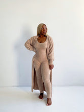 Load image into Gallery viewer, Ultra Soft Loungewear Jumpsuit & Cardigan Set in Tan