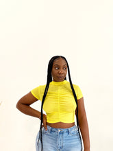 Load image into Gallery viewer, Weekend Mesh Cropped Top in Yellow