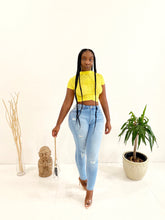 Load image into Gallery viewer, Weekend Mesh Cropped Top in Yellow