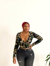 Load image into Gallery viewer, Wrap Up Blouse in Camo