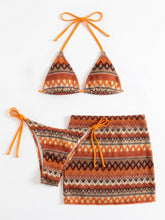 Load image into Gallery viewer, Aztec 3 Bikini Cover Up Skirt Set
