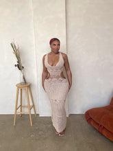 Load image into Gallery viewer, Champagne Life Crochet Maxi Dress
