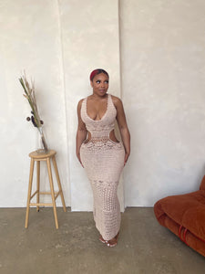 Champagne Life Crochet Maxi Dress