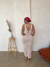 Load image into Gallery viewer, Champagne Life Crochet Maxi Dress
