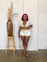 Load image into Gallery viewer, Lemon Crochet Cardigan Short Set
