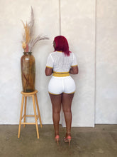 Load image into Gallery viewer, Lemon Crochet Cardigan Short Set
