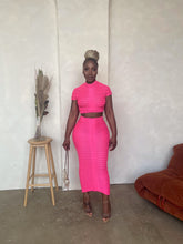 Load image into Gallery viewer, Lia Midi Skirt Set in Pink
