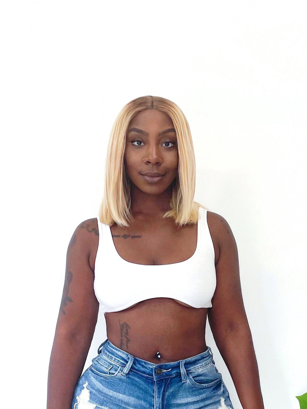 Underboob Cropped Top in White – Cocoa Brownin