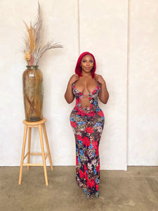 Viola Mesh Floral Maxi Dress