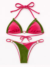 Load image into Gallery viewer, Watermelon Hearts Velvet Bikini
