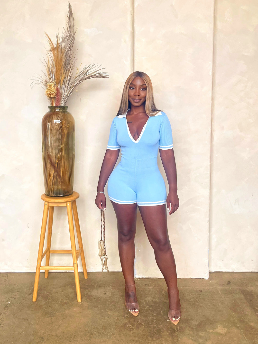 What’s The Rush Collared Romper