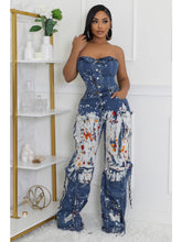 Load image into Gallery viewer, Work Of Art Denim Jumpsuit
