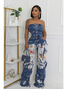 Work Of Art Denim Jumpsuit