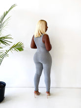 Load image into Gallery viewer, All Open Lace Up Jumpsuit in Grey
