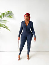 Load image into Gallery viewer, Assembly Line Ribbed Jumpsuit in Gunmetal
