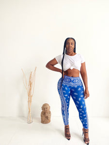 Blue Bandana Leggings