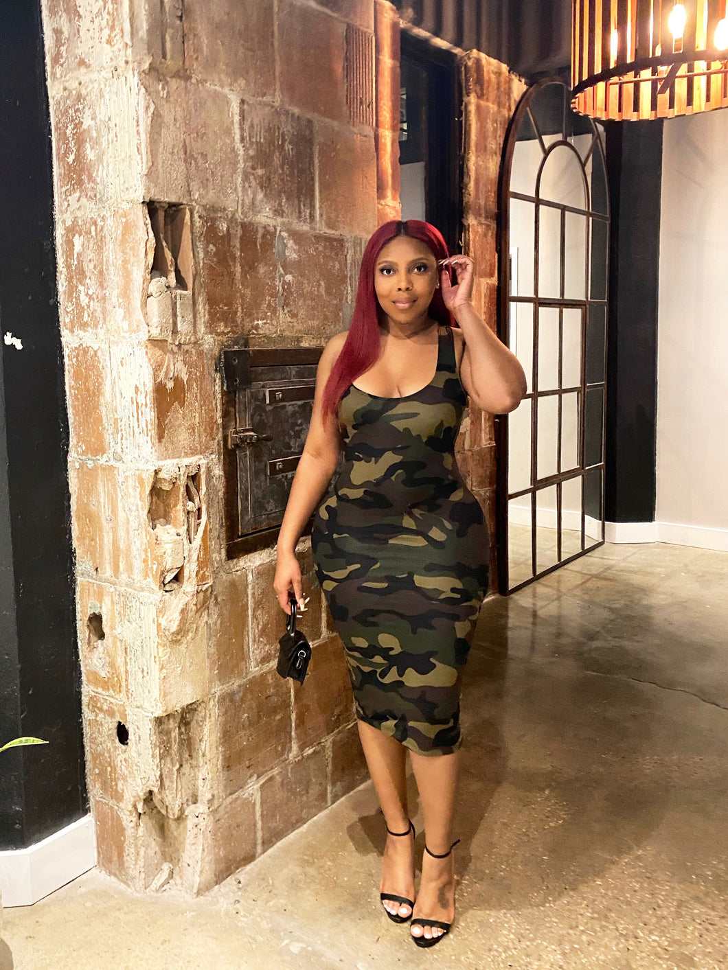 Camo Tank Midi Dress