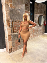 Load image into Gallery viewer, Cut It Out Dress in Mocha
